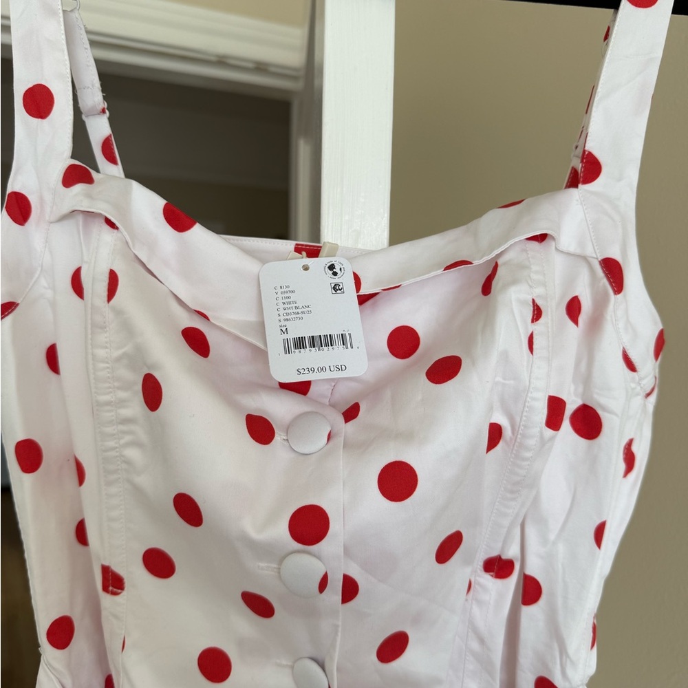 White Dress with Red Polka Dots - Picture 6 of 7